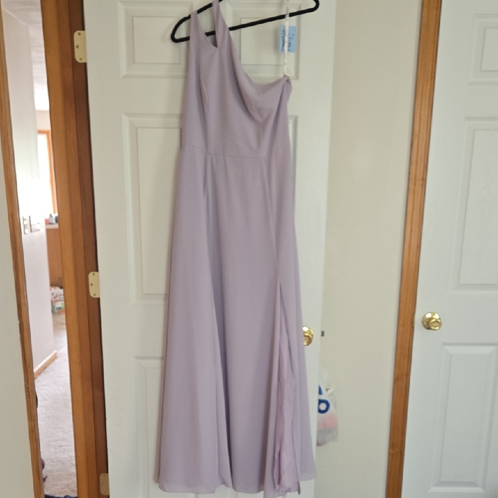 NWT David's Bridal Chiffon One Shoulder Cutout Dress In Iris